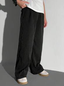 SHEIN Tween Boy Academy Striped & Solid Pants Set - Multicolor - View 7