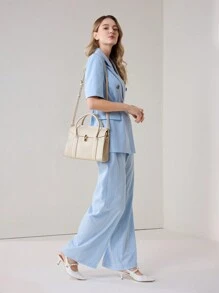 MOTF PREMIUM BOLSO DE MANO MINIMALISTA Y DE MODA PARA IR AL TRABAJO PARA MUJERES - Beis - Ver 6