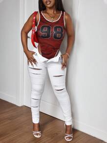 Slaydiva Women's Casual Denim Jeans, Minimalist & Fashionable For Everyday Wear - White - View 6
