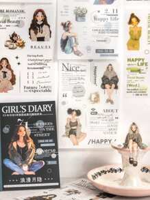 SHEIN Graffiti Stickers, Suitable For DIY Bullet Journal Decor - Multicolor - View 3