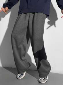 SHEIN TeenBoys 1pc Casual Sports Street Comfortable Versatile Super Cost-Effective Loose Fit Side Printed Star Pattern Casual Straight Loose Sweatpants Back To School Clothes; Fall Outfits; Teen Boy Clothes; Fall Jackets; Fall Outfits Autumn/Winter