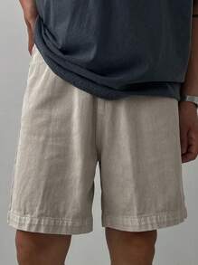 DAZY Men's Casual Khaki Solid Color Denim Shorts, Summer