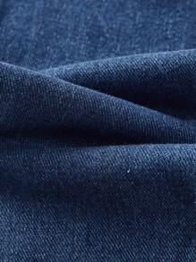 SHEIN Artist Young Girls Dark Blue Cowgirl Denim Jeans, Suitable For All Seasons - Dark Wash - View 7