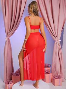 Fantasy Costume Set de 3 piezas de lencería para mujeres para el Día de San Valentín