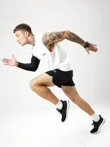 Manfinity Sport Corelite Men's Letter Tape Pocket Loose Sports Shorts