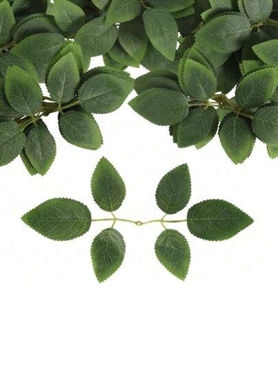 Folhas falsas para decorações de rosas, 10/15/20/25/30/50/80/100 peças Folhas de rosas verdes a granel com hastes para buquês de casamento DIY Centros de mesa Decorações para festas Guirlandas de videira de rosas Suprimentos, Plantas falsas