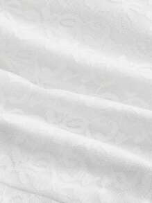 SHEIN MOD Femme grande taille Top en dentelle à manches volantées blanches avec grand nœud, romantique pour rendez-vous, décontracté chic pour femmes, croisière, style années 90, gothique, mode coréenne, automne, tenue de bureau, Corpse Bride, dîner, anniversaire, Top pour homecoming, col roulé blanc, chemisiers pour le travail, style féérique, old money - Blanc - Voir 4