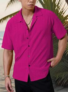 Manfinity Homme Phong cách thường ngày cho kỳ nghỉ của nam giới, INS kết hợp với áo sơ mi tay ngắn rộng rãi dệt kim sọc hình học đen trắng. Với thiết kế khuy cài, chiếc áo sơ mi này thể hiện sự thanh lịch và lãng mạn của Pháp, khiến nó trở nên hoàn hảo cho kỳ nghỉ bãi biển Hawaii, cũng như lễ hội âm nhạc và trang phục hàng ngày. Nó cũng là một món quà lý tưởng cho bạn trai hoặc chồng. Áo sơ mi nam tay ngắn kẻ sọc hàng khuy đơn giản thường ngày đi làm, áo sơ mi nam đẹp, áo sơ mi đẹp cho nam, áo sơ mi thời trang nam - Màu Hồng Tươi - Xem 3