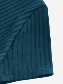 SHEIN Maternity V-Neck Short Sleeve Simple Casual Short Dress World Cup - Teal Blue - View 4