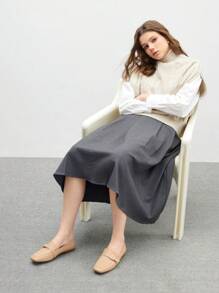 CUCCOO BIZCHIC Zapatos planos cómodos y elegantes de color albaricoque con hebilla cuadrada y sencilla, tipo slip-on