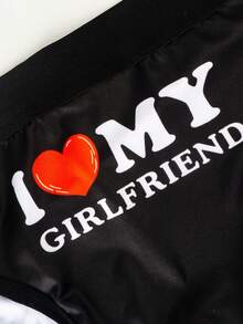 Męskie, proste majtki z nadrukiem cyfrowym, codzienne, codzienne, idealne na prezent dla chłopaka - Czarne - Zobacz 8