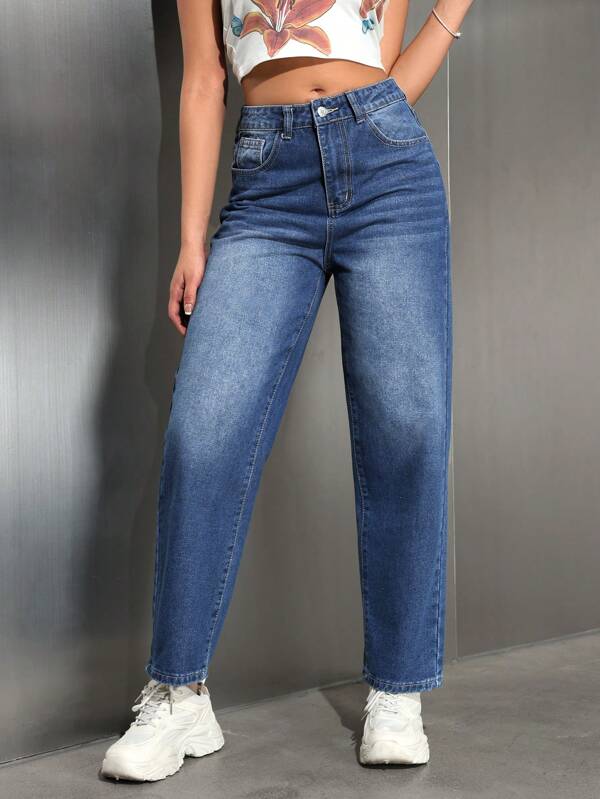 SHEIN EZwear High Waist Mom Fit Jeans