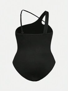 SHEIN EZwear Body casual de unicolor para mujer de talla grande