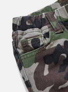 SHEIN Pantalones vaqueros skinny para bebé niño con desgaste, estampado de camuflaje y ramas de árbol, ideales para ropa de primavera/verano y conjuntos de moda callejera