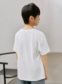 男童活力圆领短袖印花T恤，圆领