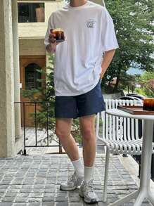 DAZY Men's White T-Shirt With Puppy Print Design, Summer - White - View 6