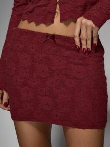 MISSGUIDED Luxury Lace Button-Front Cardigan And Mini Skirt Set Date Night Party Club Evening Wear Two-Piece Outfit Fall Winter Fashion Set Christmas