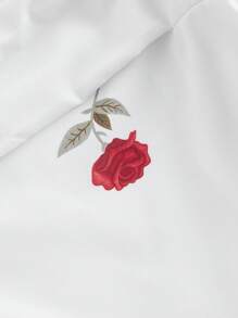 SHEIN MOD Women's Rose Print Puff Sleeve Dress,Tea Party Dress,Date Night Dress Women,Summer Tops Dress,Vacation Outfits Woman,Summer Dress Vacation,Beach Outfits For Woman,Concert Outfit Women - White - View 4