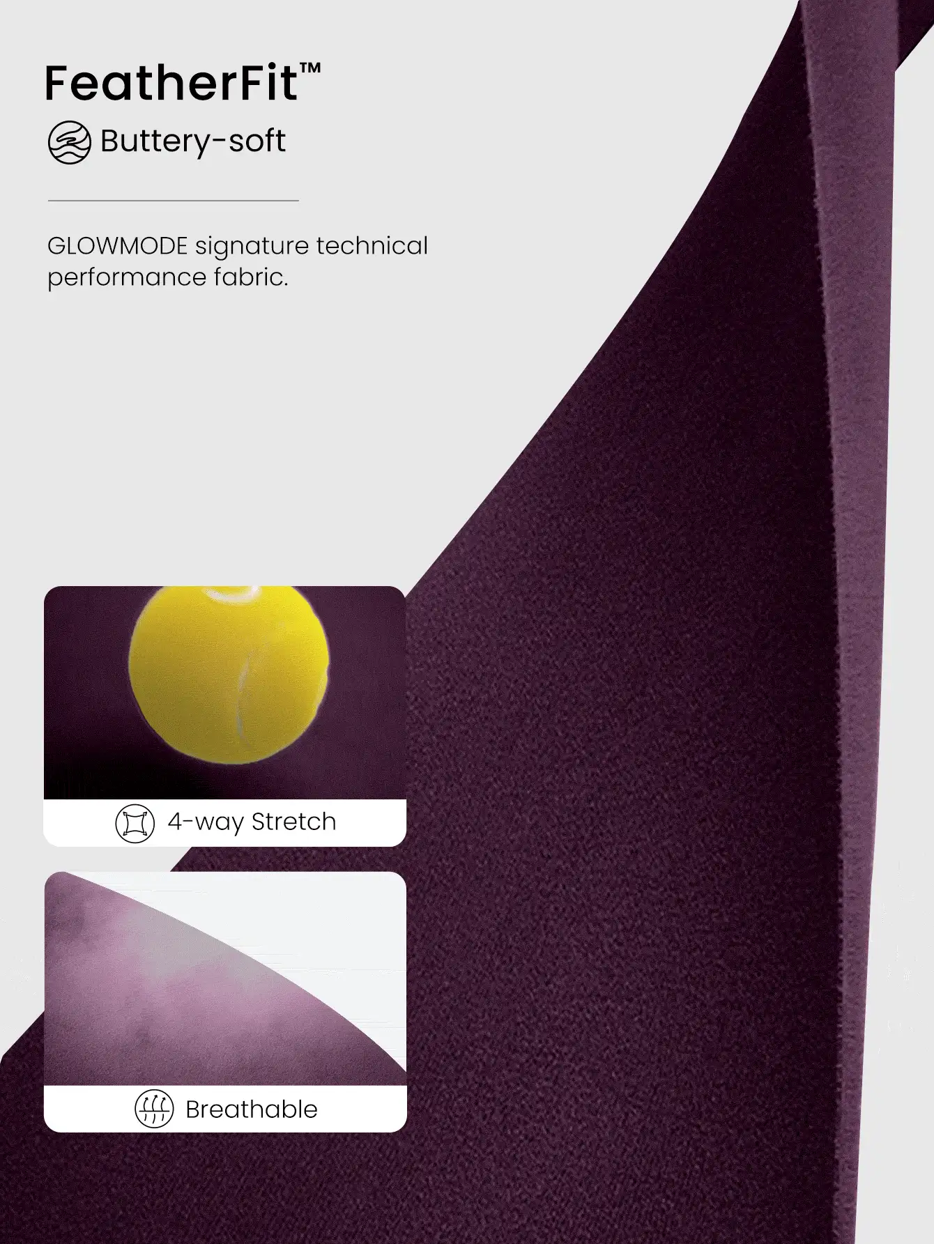 GLOWMODE FeatherFit™ Waist Slimming Curved Long Sleeve Top Low Impact Yoga Daily Gym - Cherry Cola - View 5