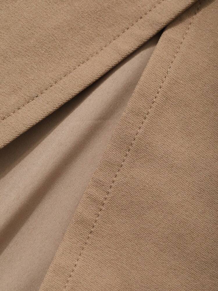 Plain Color Loose Fit Round Neck Long Sleeve Oblique Collar Women Casual Jacket,Fall Clothes Women Coats