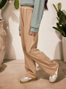 SHEIN 1pc Girls Casual City Style Sweatpants With Small Pocket Design, Comfortable Leisure Pants For Outdoor, Sports, And Daily Wear