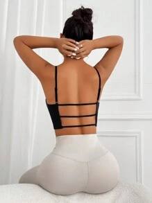 Easithlete 运动 T 恤和背心，简约时尚休闲日常服装 - 黑色 - 查看 3