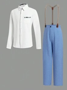 Tween 男孩学院风格子拼布工装裤和裤子两件套套装、圣诞男童服装、圣诞儿童家庭服装、圣诞礼物、圣诞服装、圣诞儿童服装、圣诞红色上衣、男孩圣诞配套毛衣、圣诞儿童毛衣