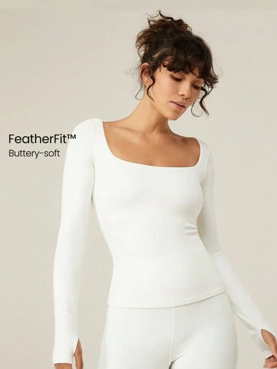 GLOWMODE FeatherFit™ 方领长袖 T 恤