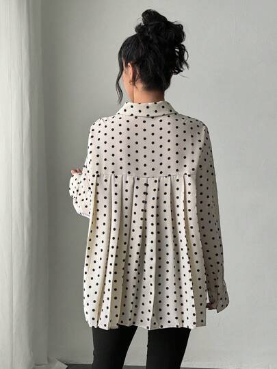 Chiquease 女式前扣长袖全身印花简约休闲上衣，适合日常穿着