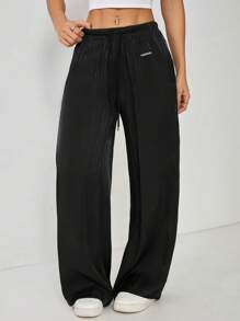 SHEIN PETITE Women's Reversible Belt Casual Pants