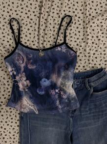 SHEIN EZwear Women Casual Sexy Strap Fitted Camisole, Suitable For Summer - Multicolor - View 4