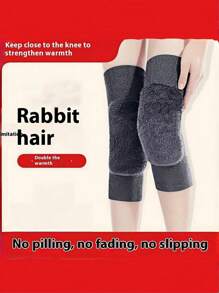 1 Pair 43CM Winter Thickened Long Hair Warm Kneepads Cold Proof Leg Joint Protection For Men Women Outdoor Riding Skiing Daily Use Birthday Gift - Multicolor - View 3