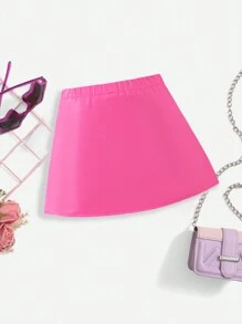 Falda mini de piel de poliuretano fucsia para bebé con diseño de corazón con lentejuelas y pliegues, adecuada para uso en exteriores, fiestas y todas las estaciones