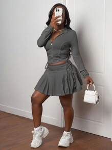 Slaydiva Damen Leichte Reißverschluss Fitness Jacke, Yoga Crop Top Running Workout T-Shirt