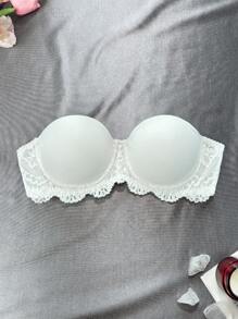 3 件套女士对比色蕾丝抹胸文胸套装，舒适时尚内衣 - 彩色 - 查看 5