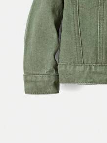 SHEIN Ensemble de 2 pièces pour bébés garçons : une veste en jean à manches longues décontractée et un pantalon en jean avec poches cargo, pour une tenue de sortie
