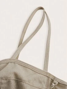 SHEIN ICON Top casual de tirantes con perlas de imitación y unicolor, estilo minimalista para uso diario
