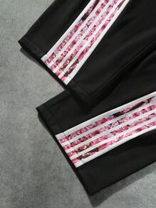 Manfinity EMRG Men's Contrast Plaid Drawstring Waist Casual Pants, Everyday Wear, For Rave