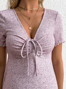 SHEIN 孕妇装，简约时尚的休闲日常服装 - 粉色 - 查看 4