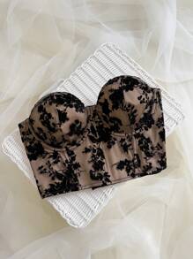 SHEIN Privé Plus Size Elegant Sexy Floral Lace Top, Suitable For Party, Wedding, Ceremony, Celebration, Graduation, Elastic Blouse For Women - Black - View 2