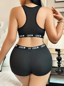 3pcs/Set Women's Underwear Set With Letter Embroidered Elastic Band For Everyday Wear Casual Without Padding