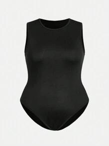 SHEIN EZwear Body casual de unicolor para mujer de talla grande