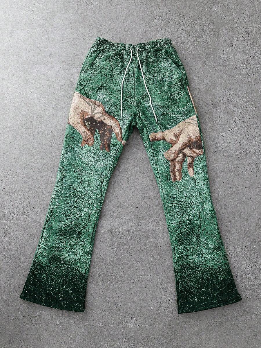 Manfinity EMRG Men's Creative Genesis Digital Painting Style Printed Sweatpants - Multicolor - View 1