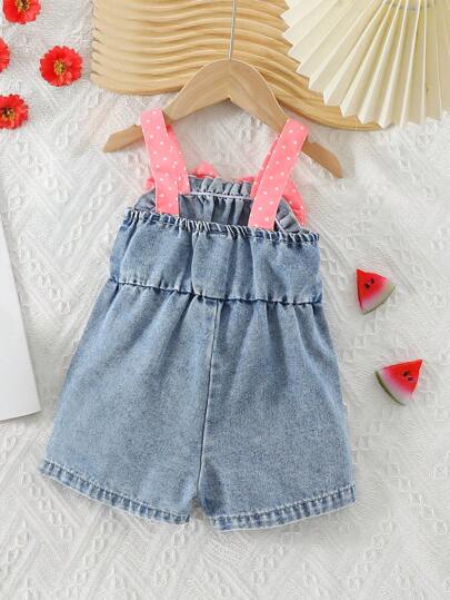 SHEIN Playful Pals رومبير للرضيعة بفصوص مضادة الشرائط ثلاثية الأبعاد لفتاة أطفال بصيحة الموضة