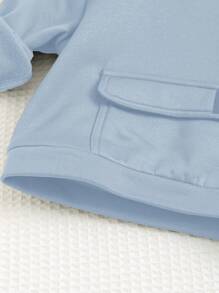 Cozy Pixies Toddler/Infants Casual Hoodie Sweatshirt With Front Pocket, Long Sleeve, Thermal Lined, For Autumn/Winter