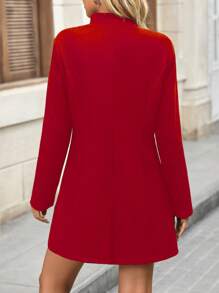 INAWLY Abrigo de mujer de mezcla de lana, abrigo informal de unicolor simple para otoño/invierno, abrigos de invierno para mujer, chaquetas