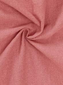 SHEIN Tween Girl Loose Fit Ruffle Hem Heart Embroidery Decor Casual Shift Dress - Pink - View 7