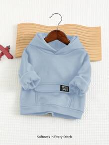 Cozy Pixies Toddler/Infants Casual Hoodie Sweatshirt With Front Pocket, Long Sleeve, Thermal Lined, For Autumn/Winter