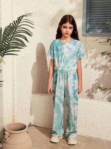 SHEIN 1 Pezzo Tuta per Ragazza Preadolescente, Stile Urbano Leisure, Tuta Pantaloni Lunghi Verdi per Ragazze, Comoda e Versatile, Adatta per Primavera, Estate e Autunno. Questa Tuta per Ragazze è Adatta per Varie Occasioni come Attività all'Aperto Urbane, Sport, Tempo Libero a Casa, Scuola e Raduni. - Verde - Visualizzare 6