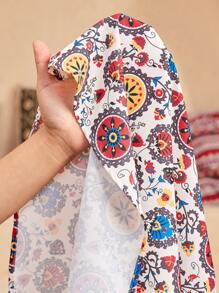 SHEIN Tween Girls' Loose Casual Minimalist Comfort Round Neck Pattern Patchwork Color Block Sleeveless Dress - Apricot - View 6